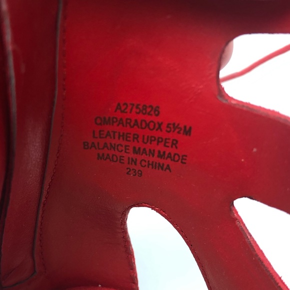 Marc Fisher QM Paradox lace up block heel in red - Picture 3 of 7